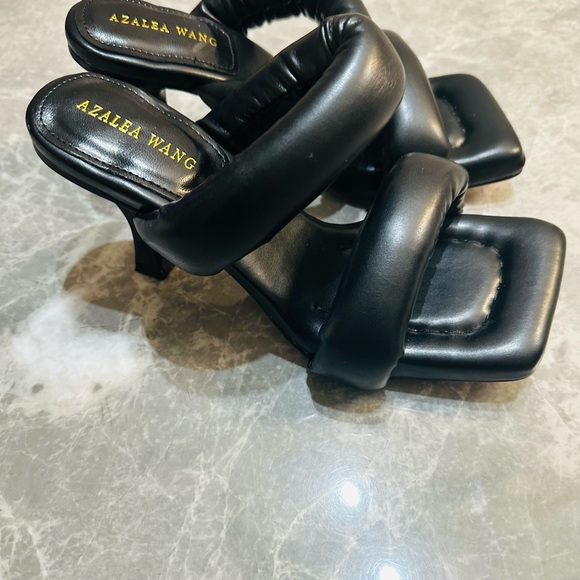 AZALEA WANG Runway Women’s High Heel Sandals Black SZ 7 - Picture 3 of 5